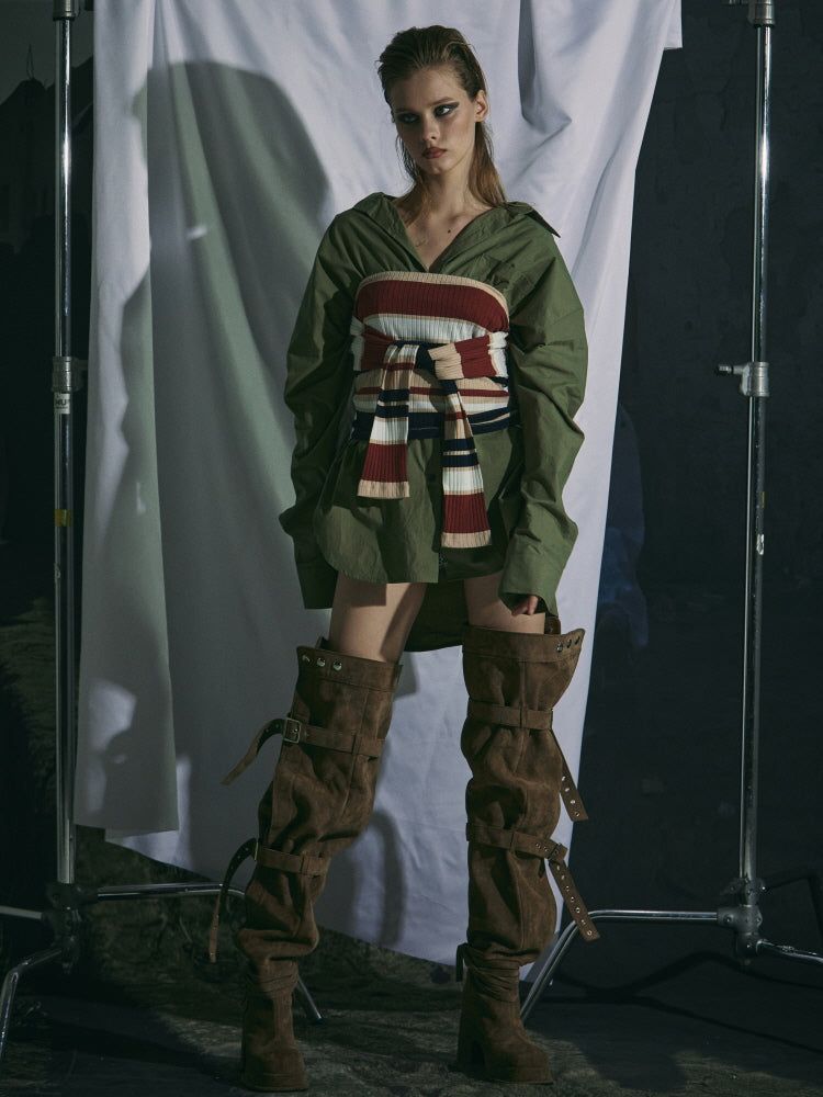 BUCKLE THIGH HIGH BOOTS [LOW]