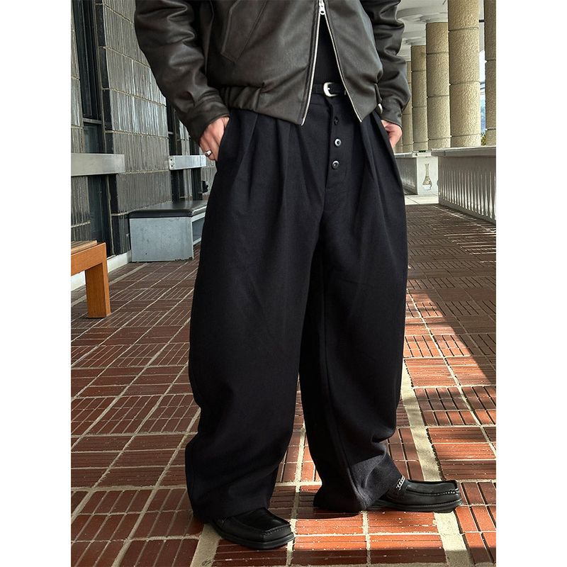 [F/W] Wool curve button pants(2color)
