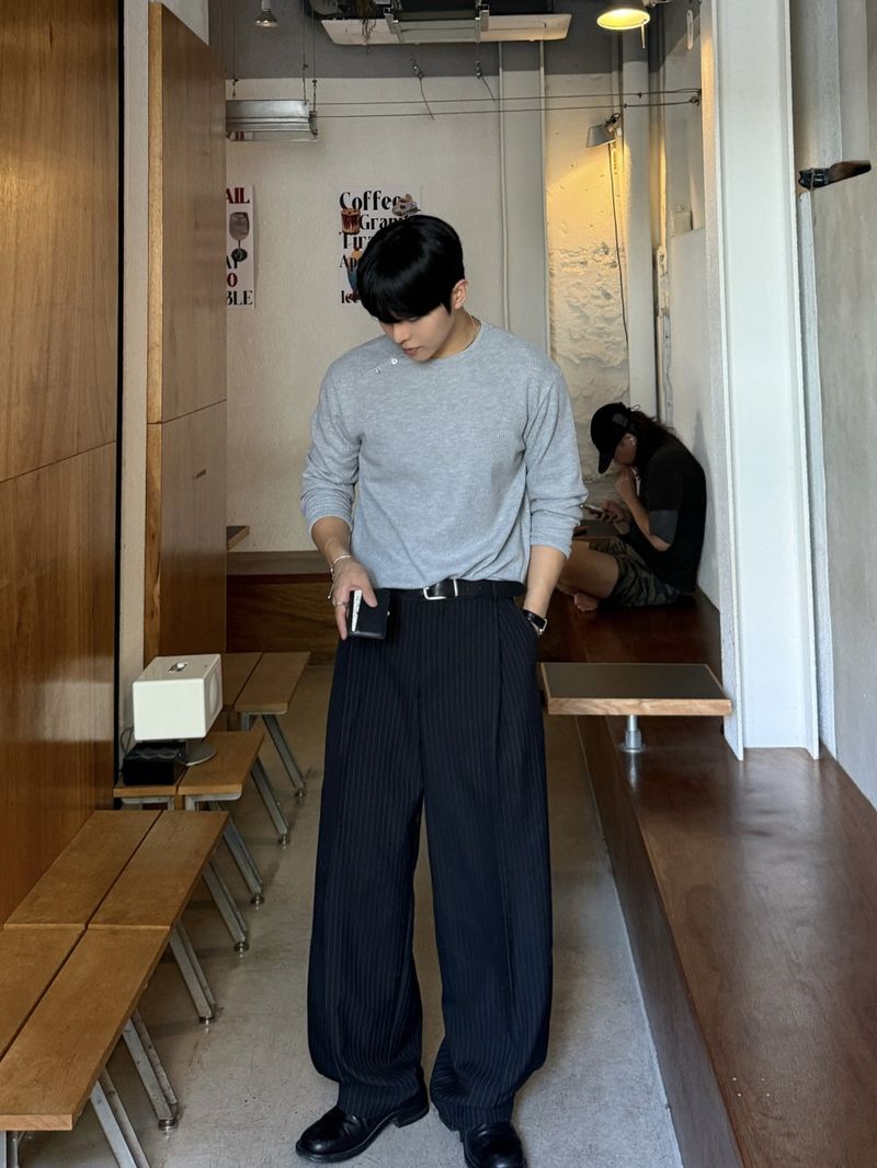 Dart pin stripe slacks