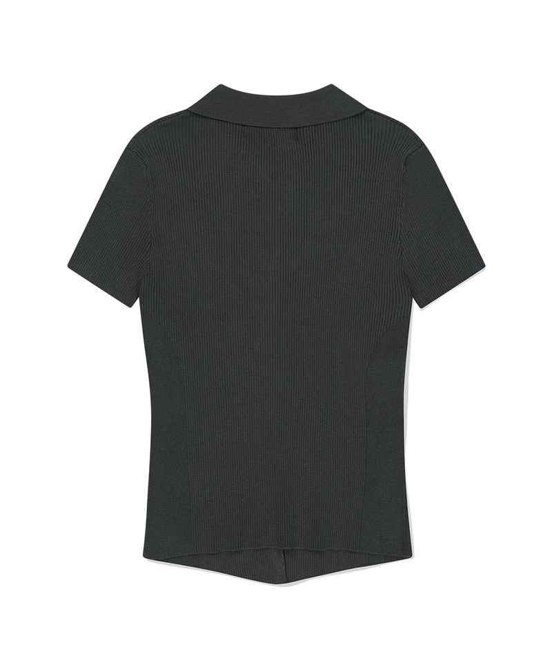 BUTTON-UP COLLAR KNIT