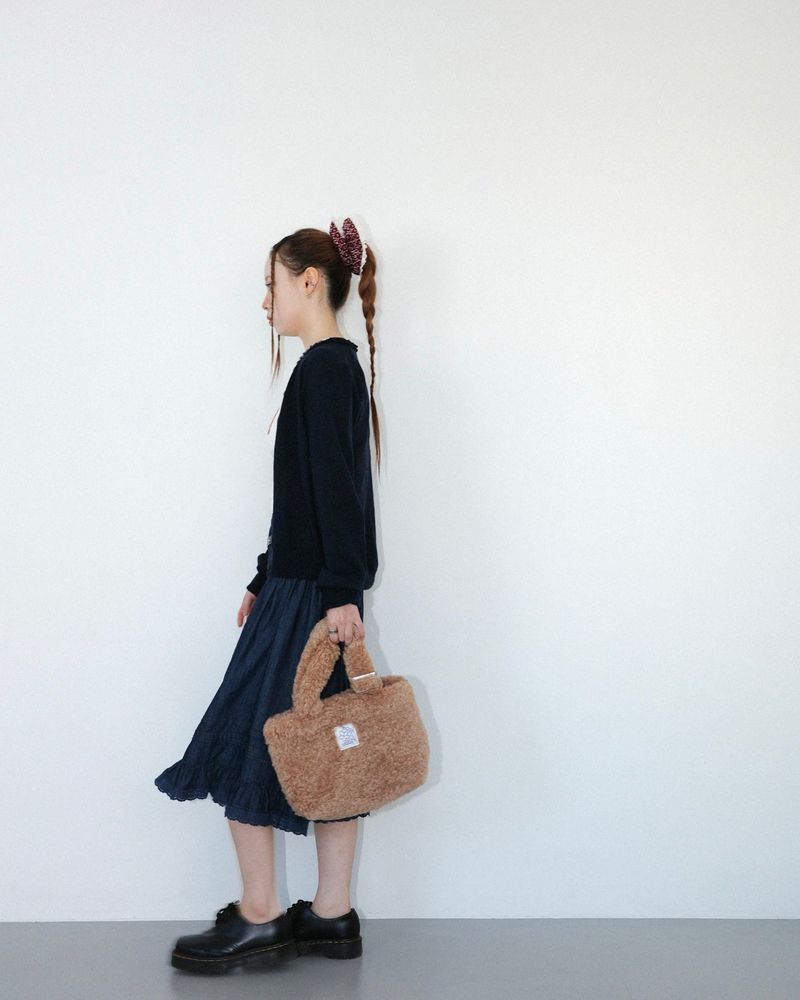 Teddy mini fur bag _ camel