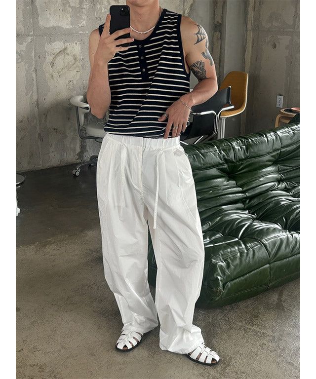 [S/S] Stripe henry neck sleeveless(3color)
