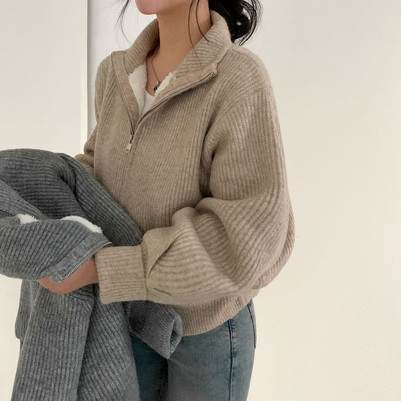 High Neck Two-Way Zip Jacket