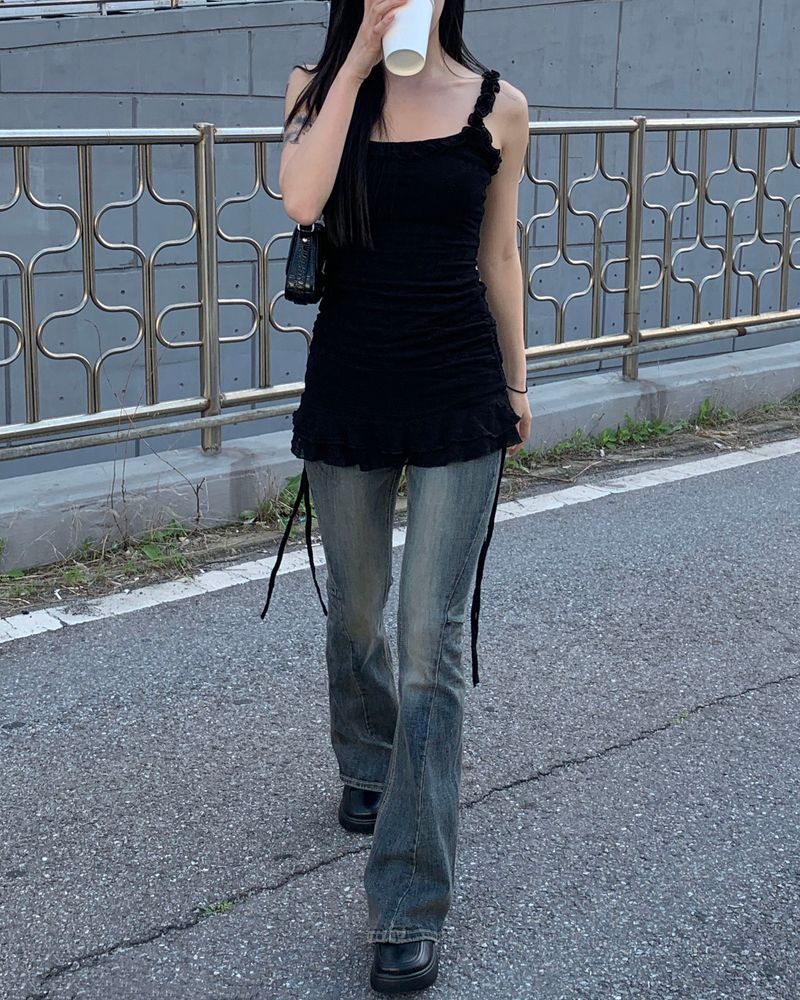 Double line boots cut pants