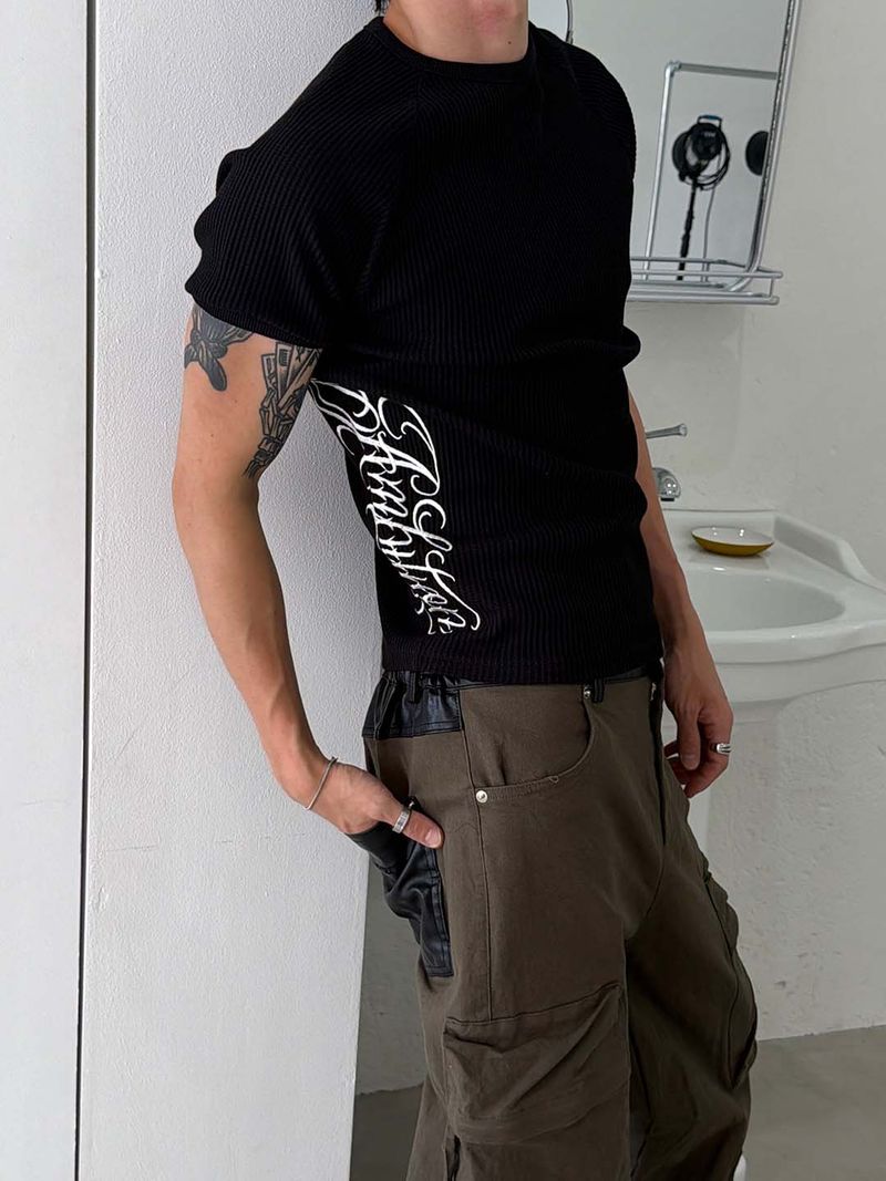 LAURANT（ロラン）の「Side lettering muscle fit t-shrits(3color)（Tops）」