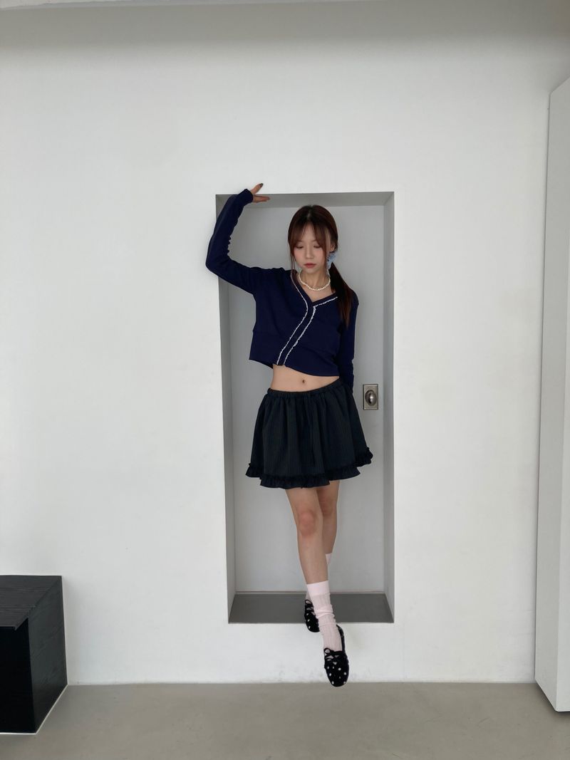 Flora Stripe Frill Skirt