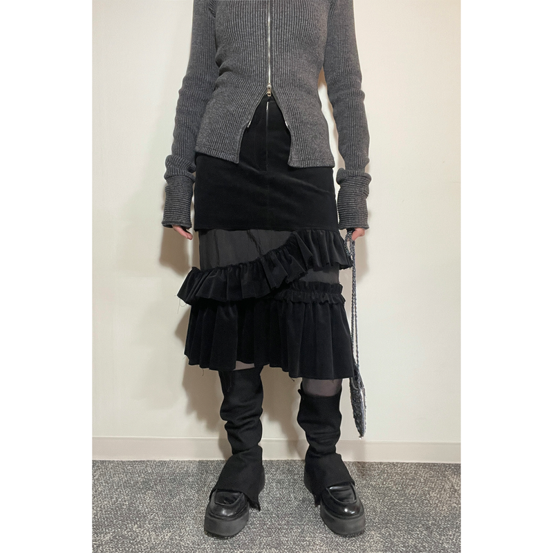 FRILL MIDI SKIRT
