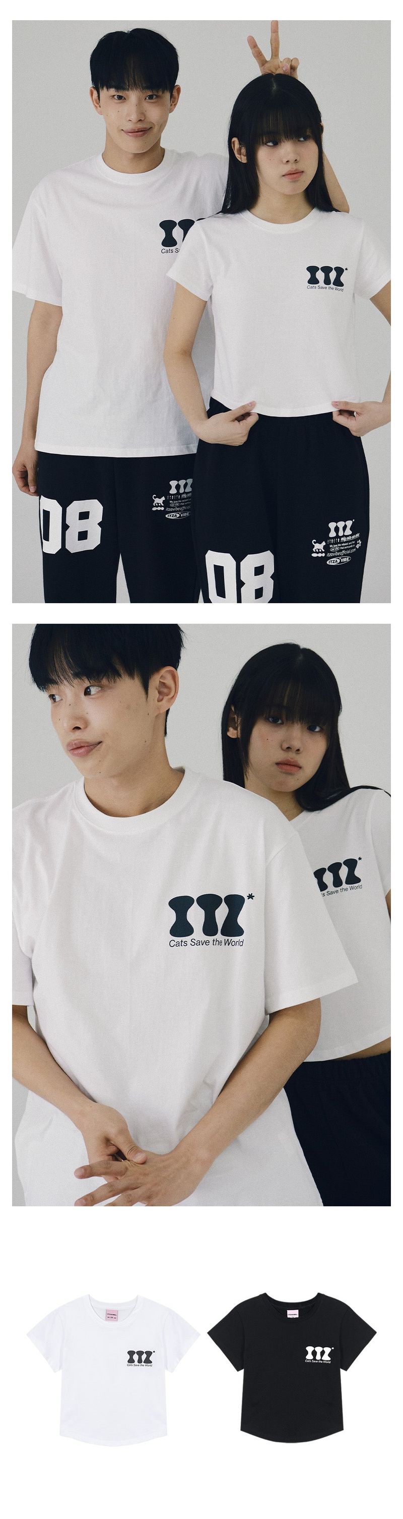ITZ MINI LOGO CROP T SHIRT - WHITE