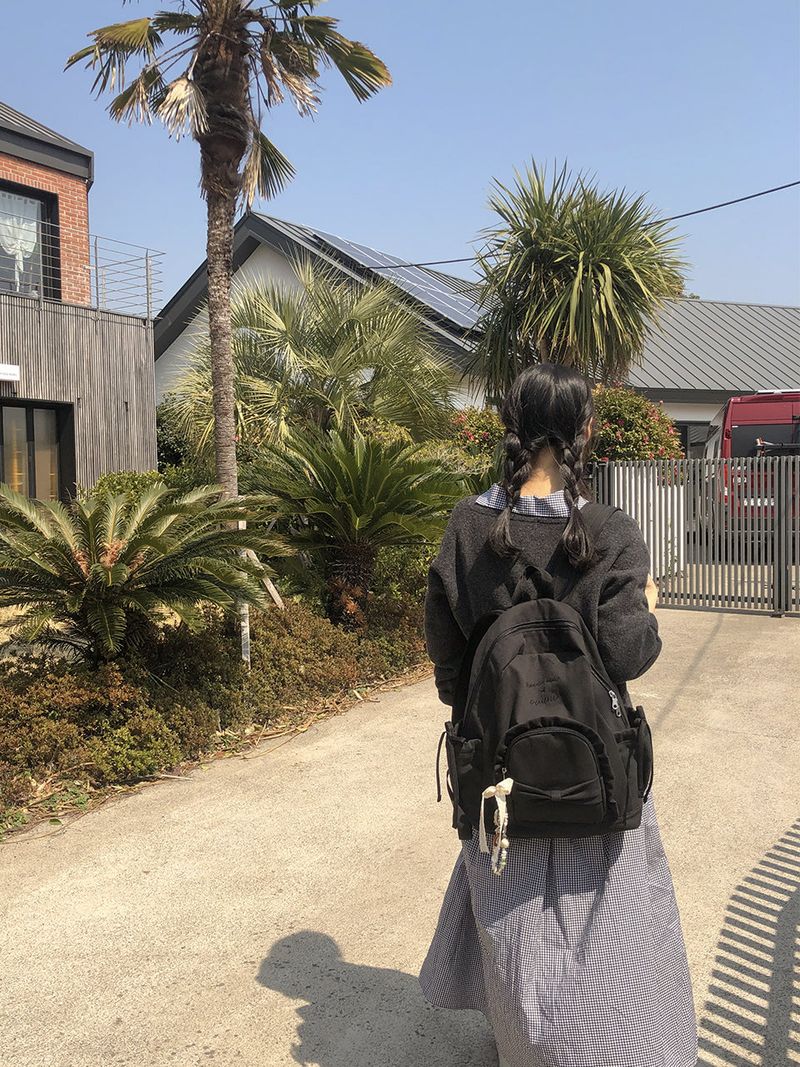 Ruffle ribbon backpack_vintage black