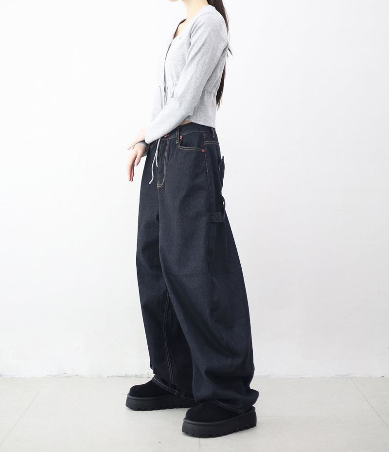 Lovehip Stitch Non-Fade Carpenter Balloon Pants