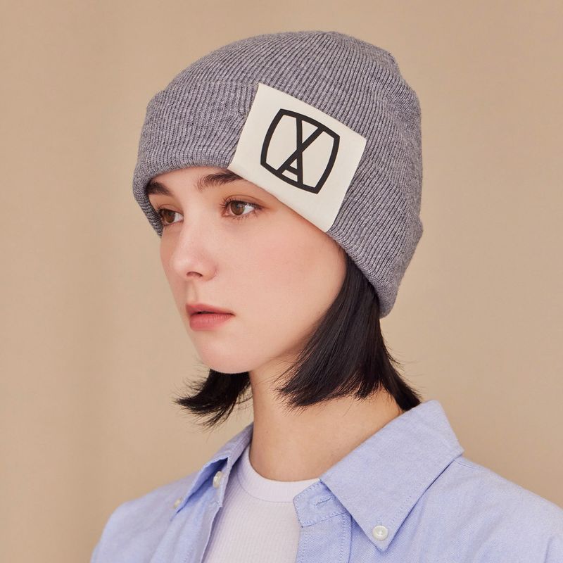 VA Square Big Label Beanie / Gray