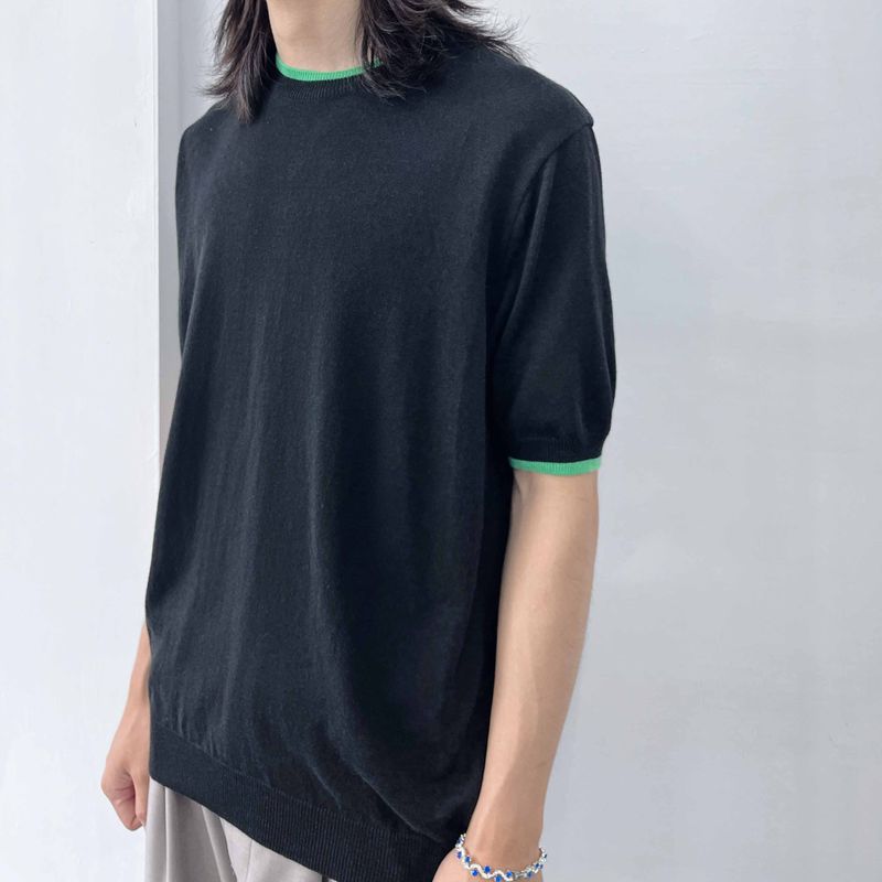 Tonal Trim Knit Top