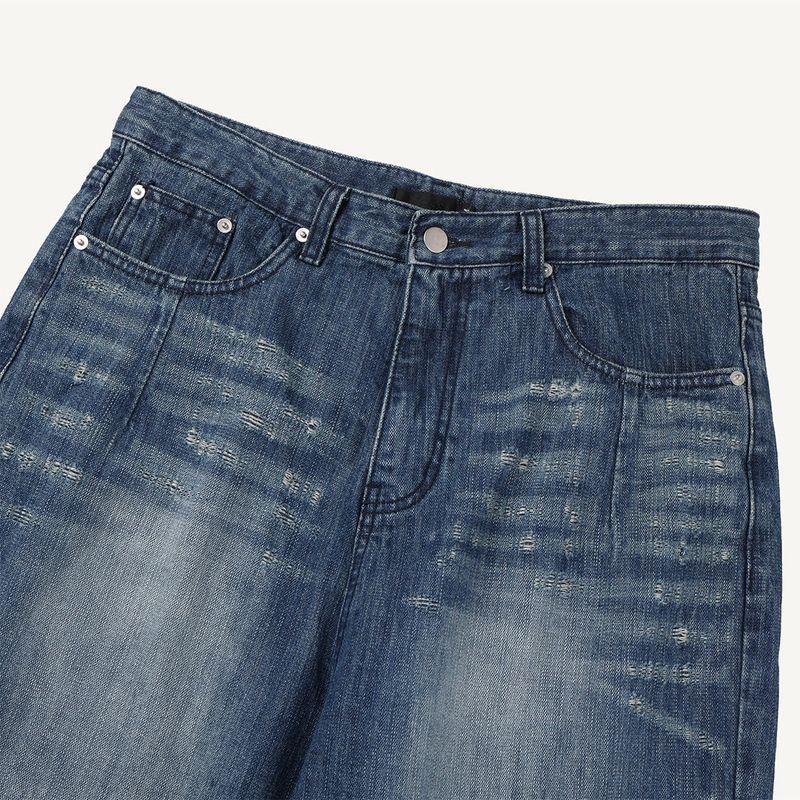 Brushed Slub Wide Denim Pants