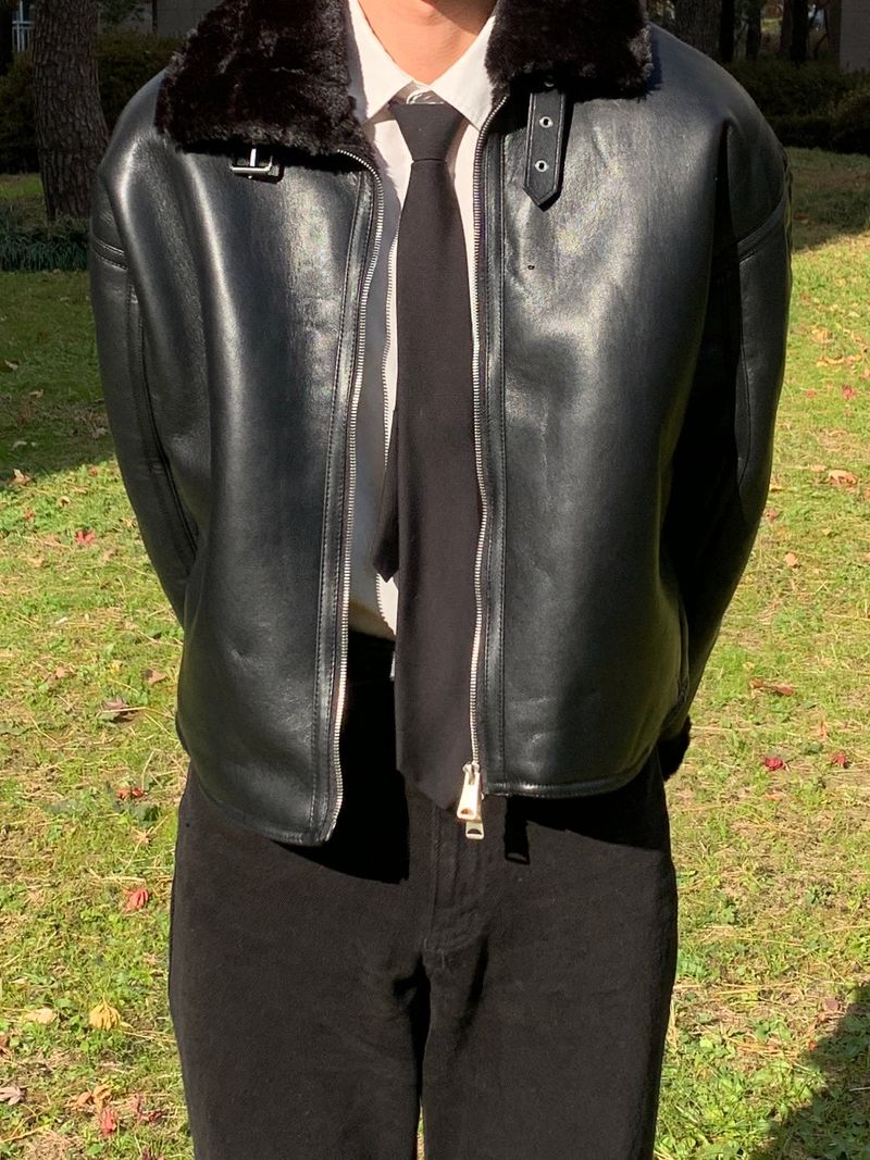 Mensfloor（メンズフロア）の「Del modi leather cropped sheepskin jacket（Jackets/Outerwear）」