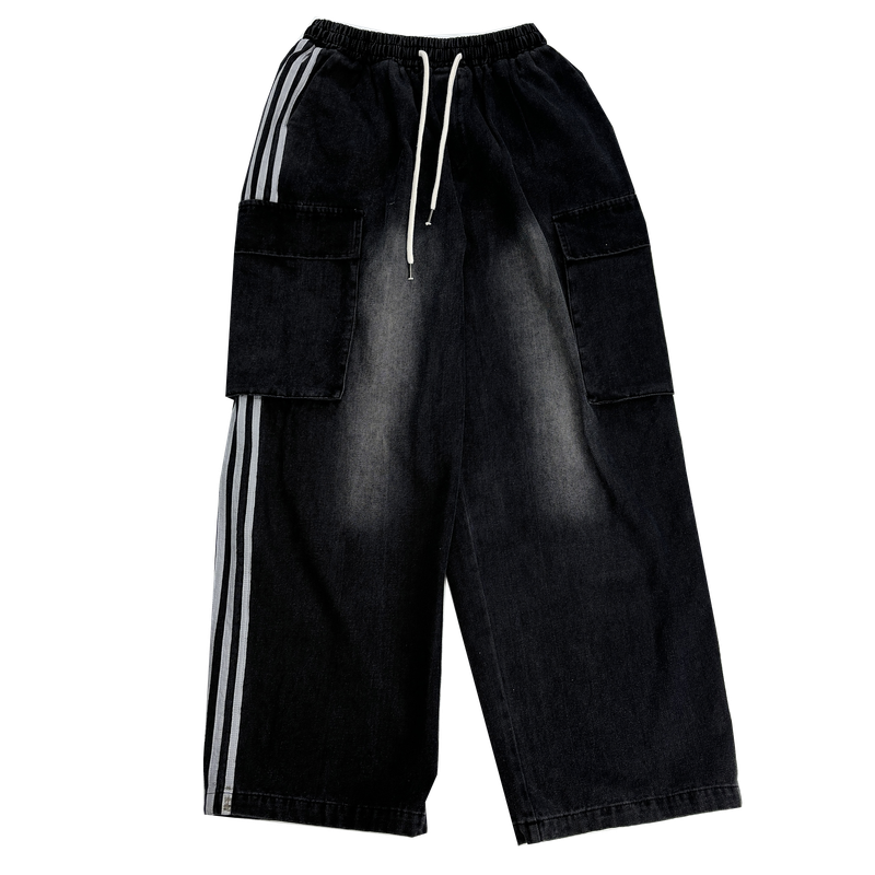  denim track cargo pants