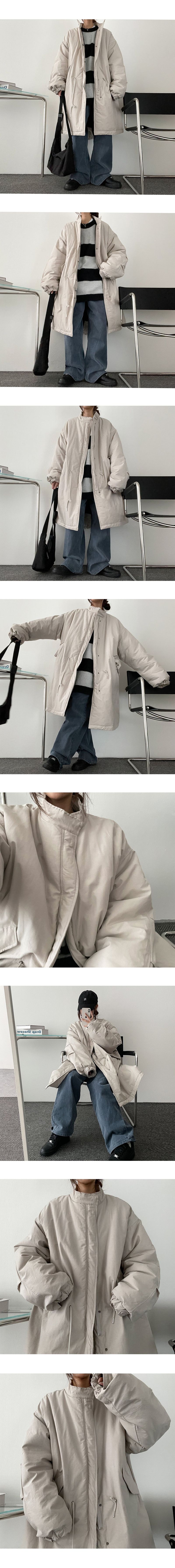 [Padding lining] Dain Wang Boxy String Long Bomber Jacket Jumper