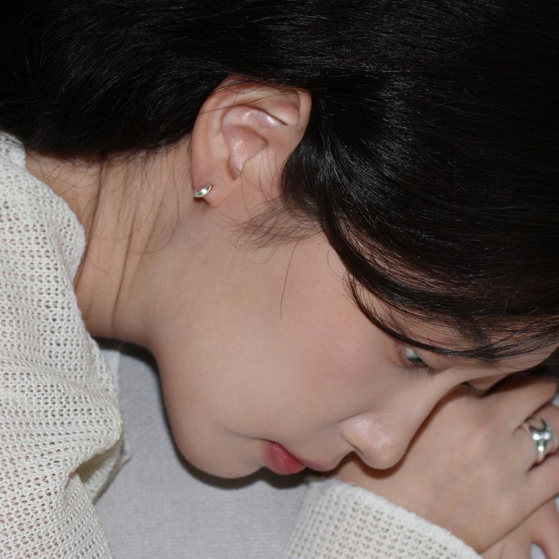 Edge hoop earring