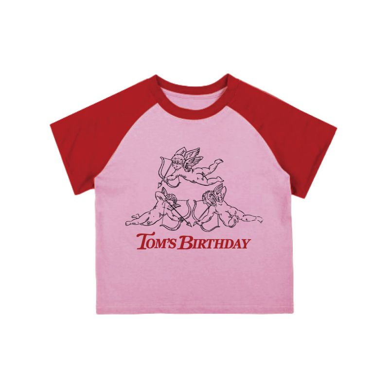 TOM'S BIRTHDAY（トムズバースデー）の「Cupid Raglan T-shirts STRAWBERRY（Tops）」