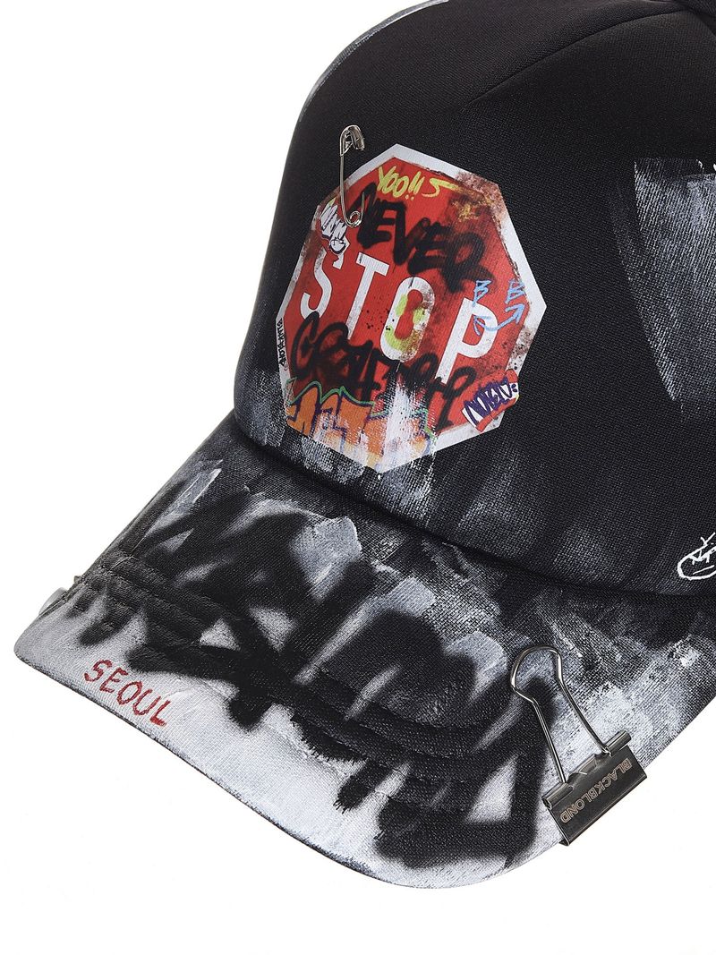 BBD Never Stop Painted Trucker Mesh Cap (Black)