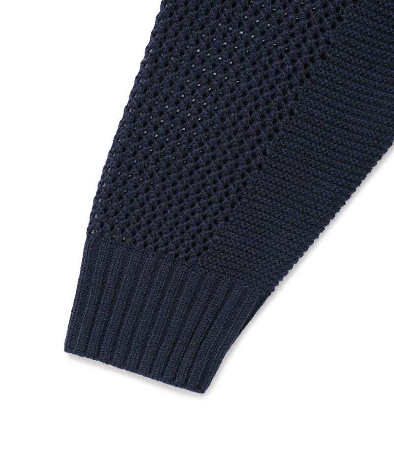 MESH STAR KNIT SWEATER NAVY(CV2FSUK601A)