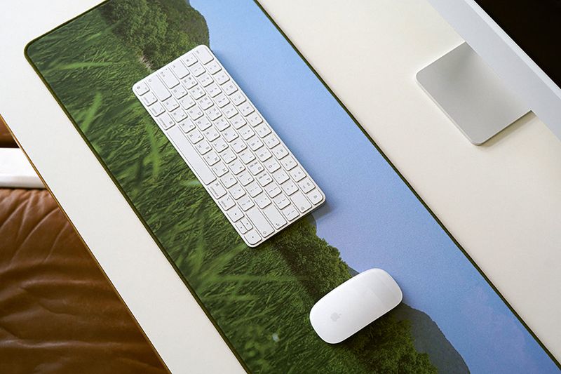 green grass desk mat