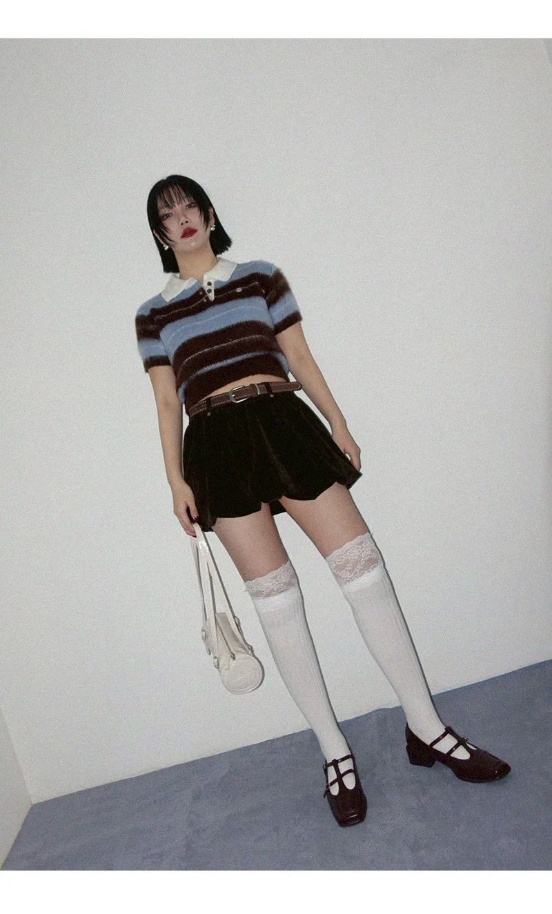  LACE COTTON KNEE SOCKS (3COLORS!)
