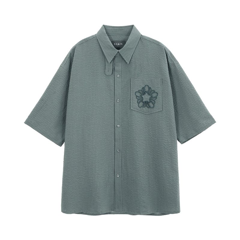 ULKIN（オルキン）の「[24SS LSD COLLECTION] Cotton Seersucker Short-sleeve Shirt_Khaki（Tops）」