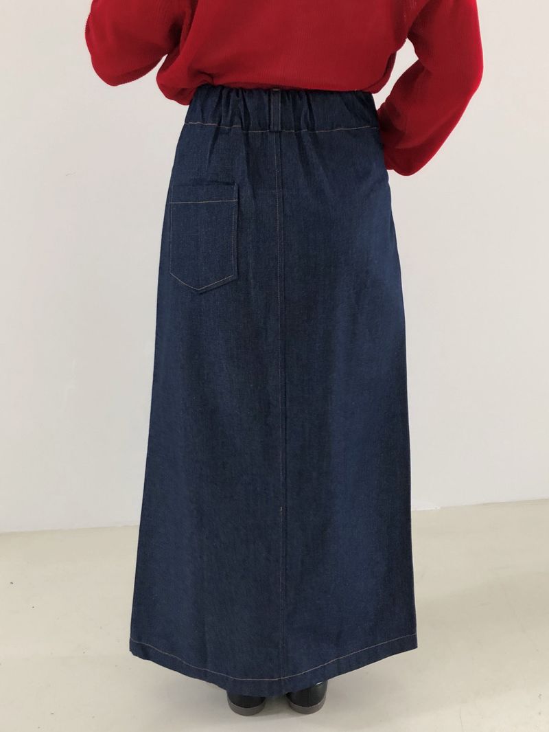 Picnic denim long skirt 