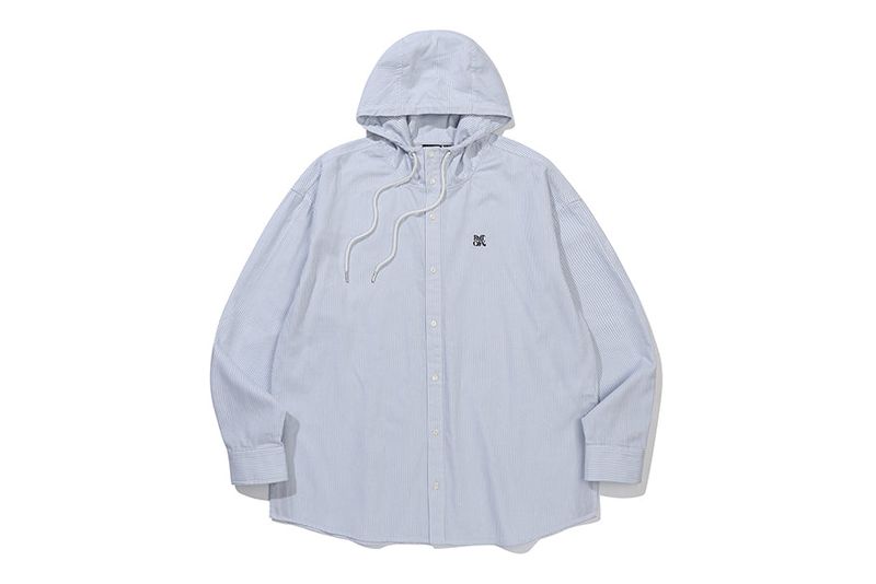 SIDE SLIT HOODIE SHIRT_SKY BLUE