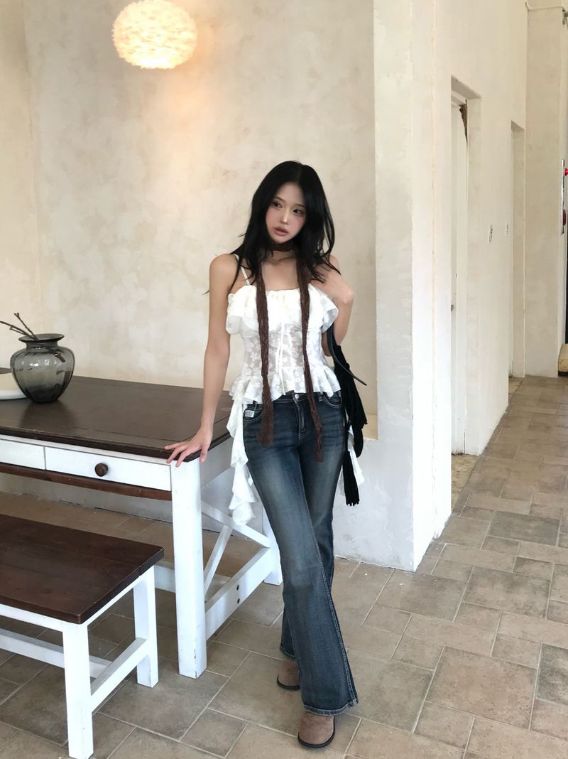 Bridget Gradient Washing Bootcut Denim Pants