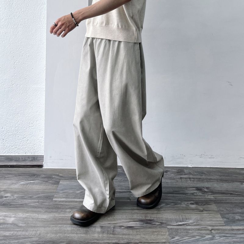Slate Wide-Silhouette Trousers