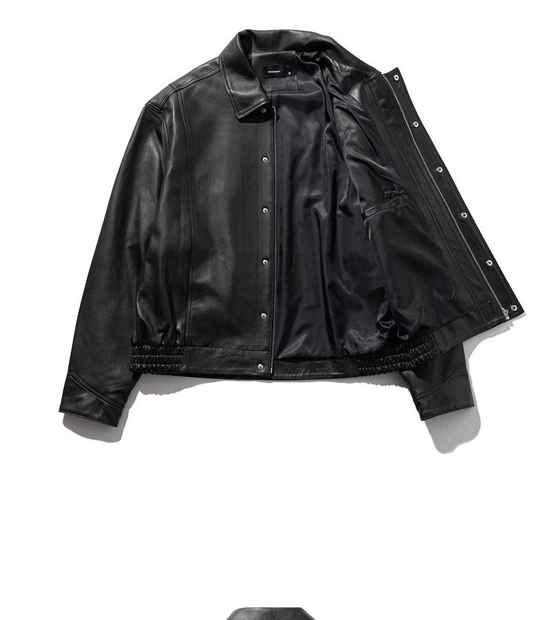 LAMSKIN OVERFIT BOMBER JACKET