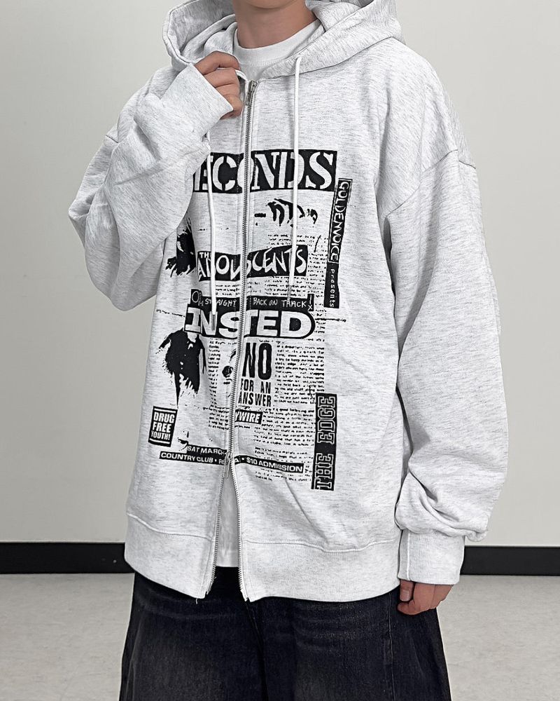 Second Oversized Fit Hoodie Zip-Up