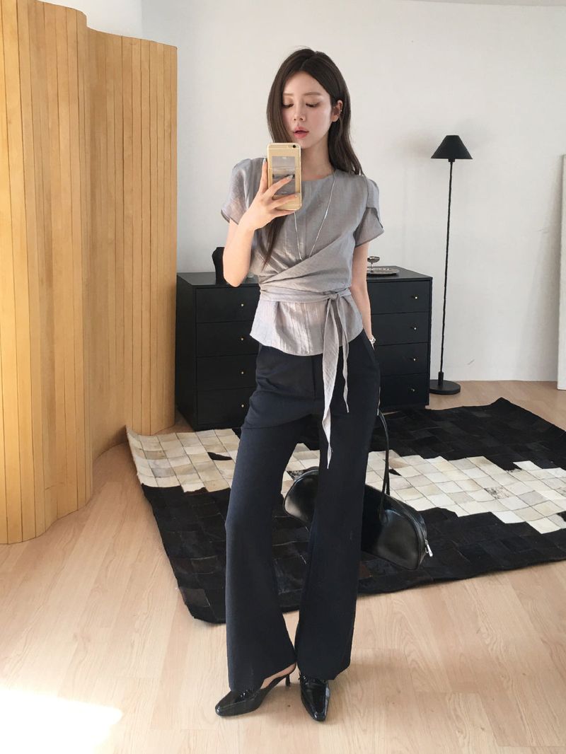 Summer slim bootcut slacks