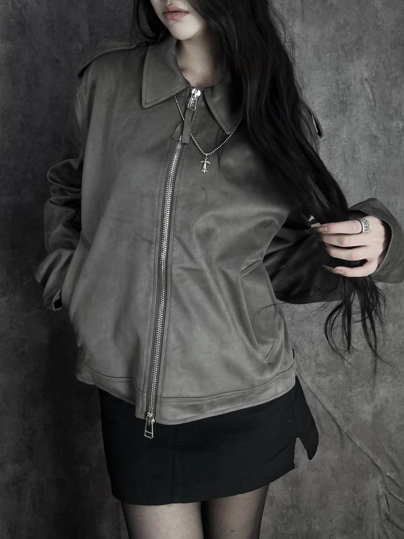 ash suede shoulder jacket (2color)