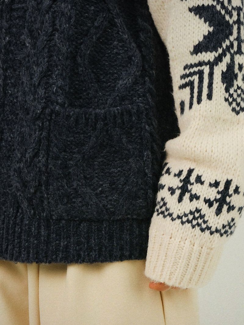 SH Winter Cowichan Nordic Zip-up Cardigan