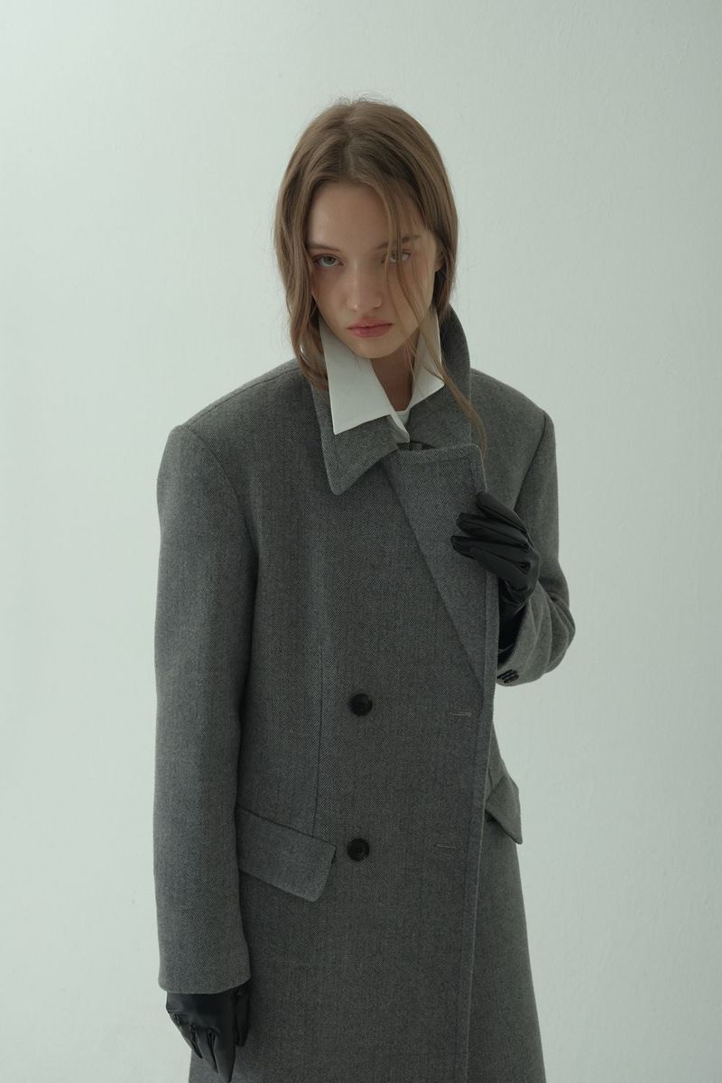 OVERSIZED WOOL COAT_MELANGE GRAY