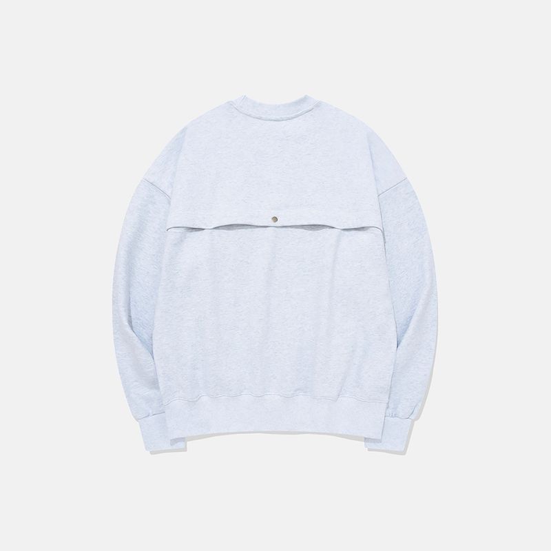 Open back sweat shirt / Melange white