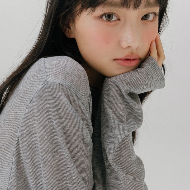 mellotory(メロートリー)の「SEE THROUGH LIP T-SHIRT (GRAY)(Tops)」