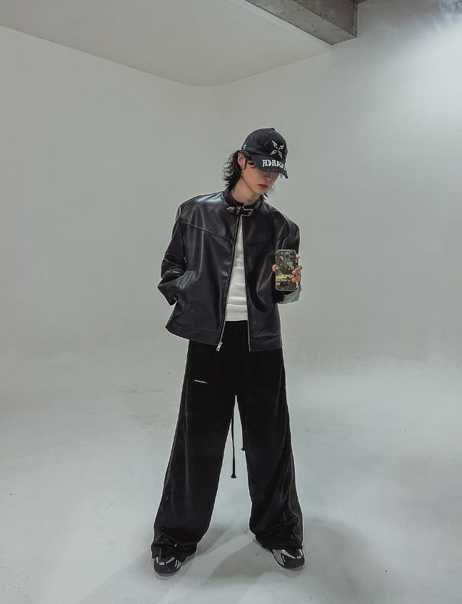 Kent western buckle leather jacket