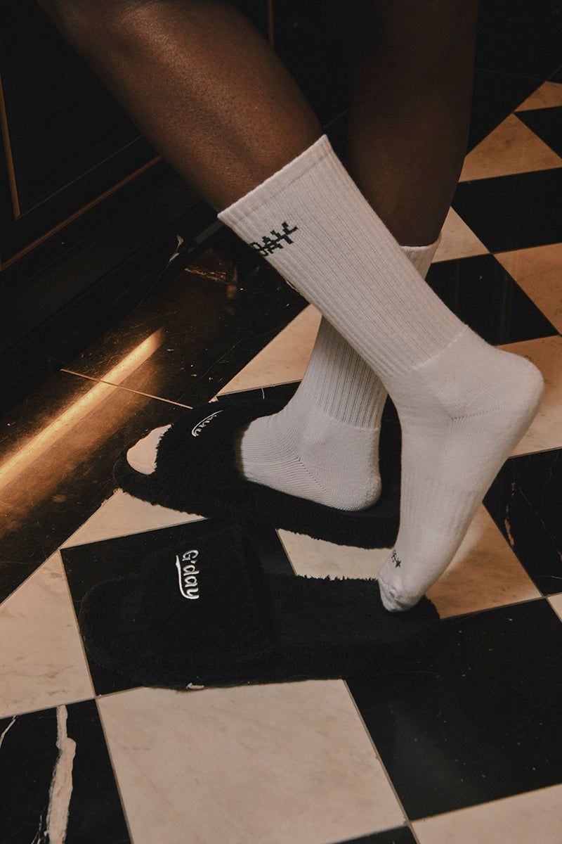 G'day furry sandals (black)