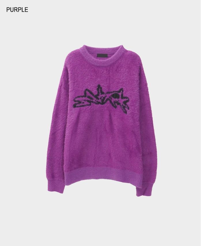 Wing angora touch knit