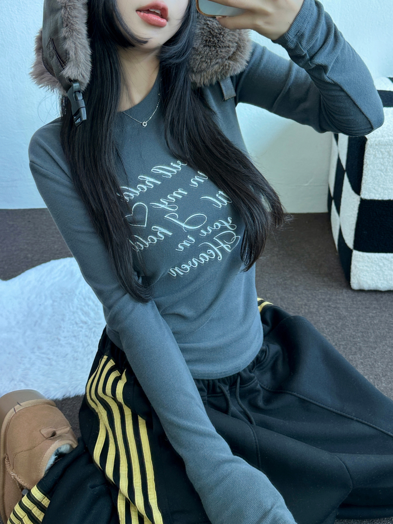 CCORTTI（コルッティ）の「LOVING🤍PRINTING LETTERING TATTOO LONG SLEEVE T SHIRT🩶🖤🤍3COLOR（Tops）」