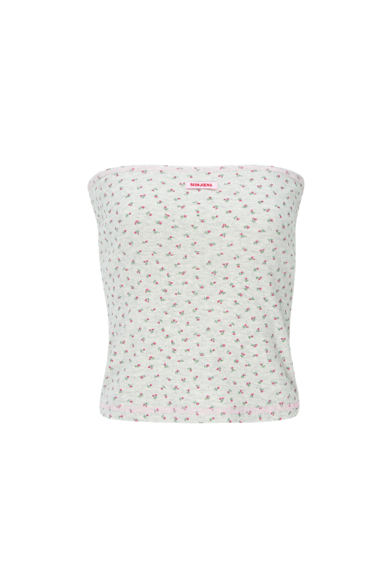 MINJIENA（ミンジエナ）の「flower tube top melange grey（Tops）」
