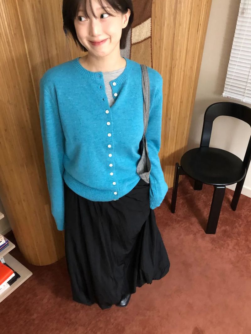 Button wool cardigan