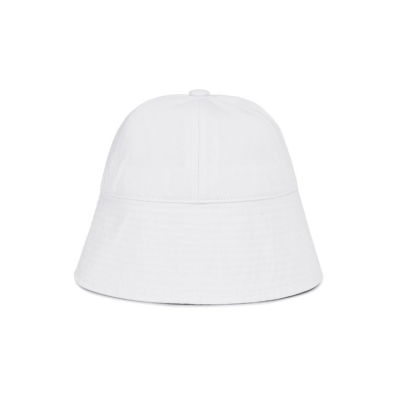 VA Curved Stud Round Drop Bucket Hat / White