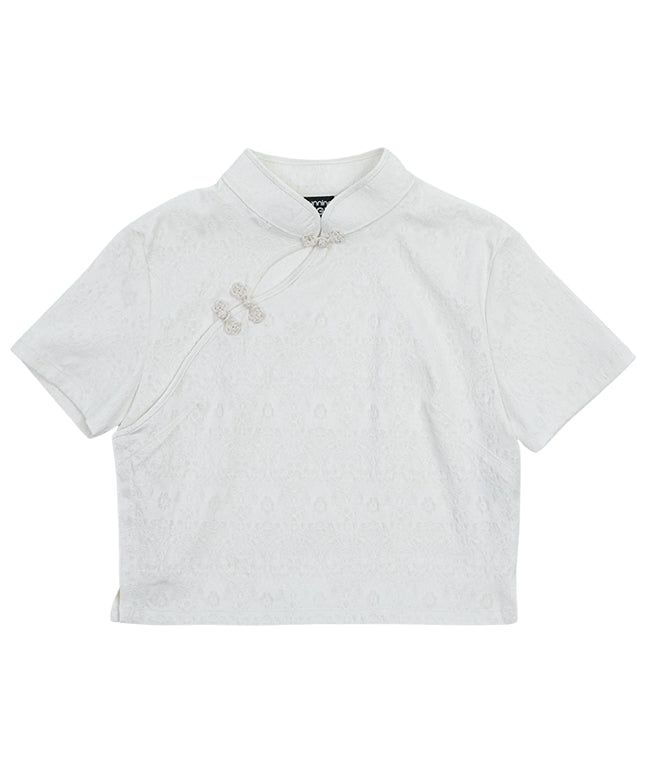 JACQUARD QIPAO CROP SHIRT