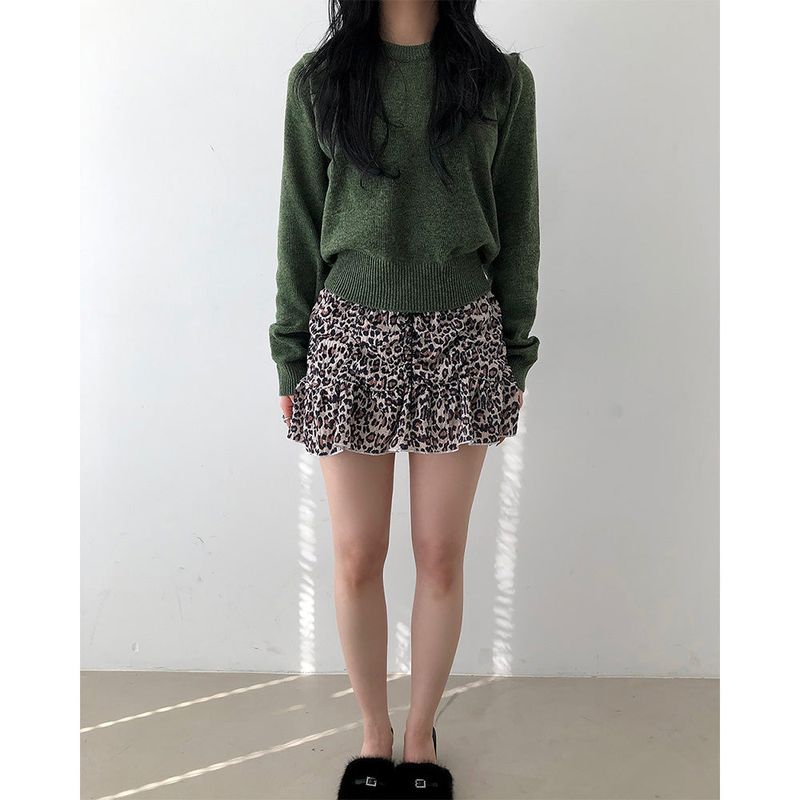 Frill Leopard Skirt