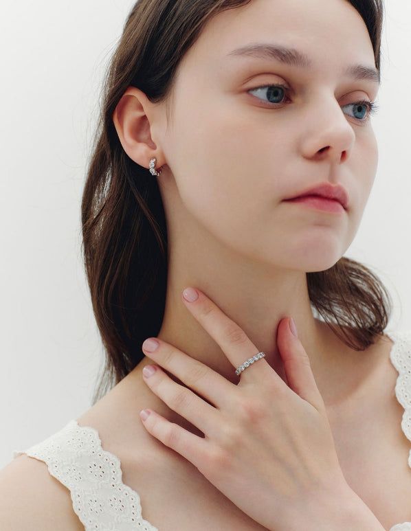 hyeres lor（イエール・ロール）の「26SS★ [Premium Plating] Essence AB(W) Heart Tennis Ring（Accessories）」