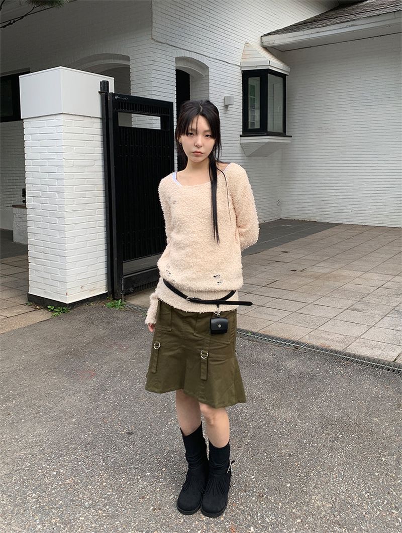 BOUCLE DAMAGE LOOSE KNIT (2C)